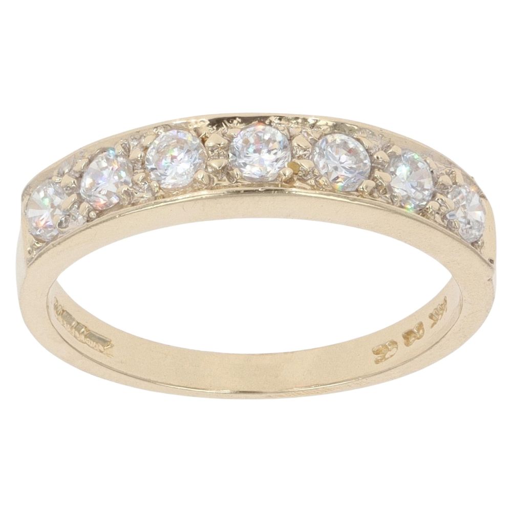 14ct Yellow Gold Cubic Zirconia Half Eternity Ring