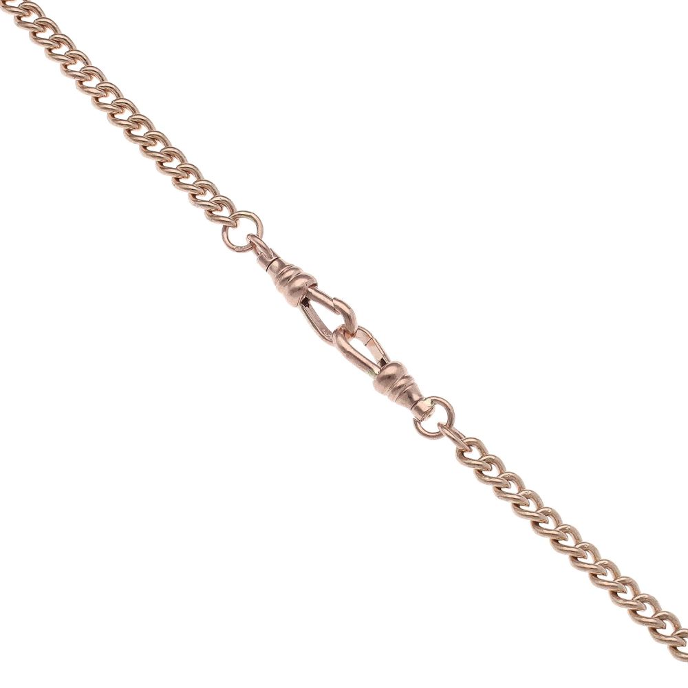 9ct Rose Gold Graduated Albert T-Bar Chain 18"