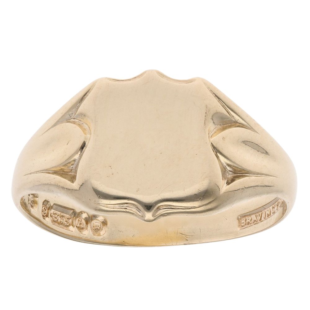 Signet Rings Shield Rinh 9ct Yellow Gold Shield Signet Ring RAMS659353509003 | Ramsdens Jewellery