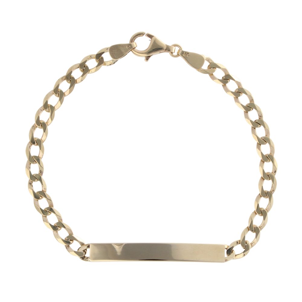 9ct Yellow Gold Curb ID Bracelet 8" Ramsdens Jewellery