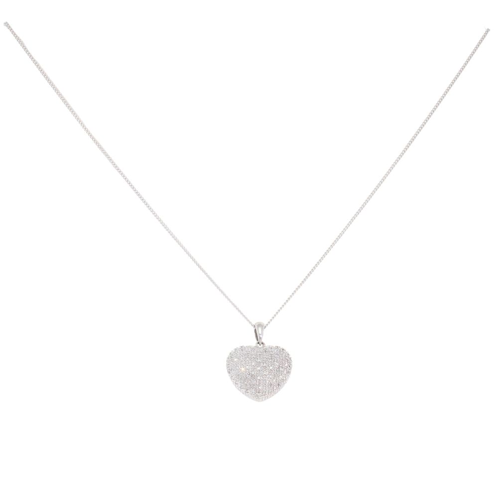9ct White Gold 0.25ct Diamond Pendant And Chain 16"