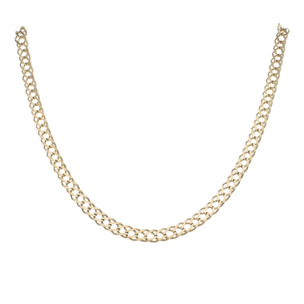 thumbnail image 2 of 9ct Yellow Gold 16" Double Curb Chain Necklace – 3.5mm – UK Hallmarked – Italian Made 2 of 4