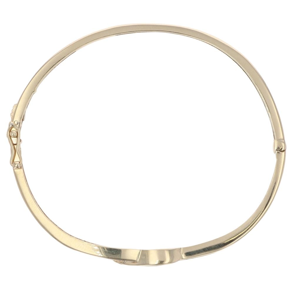 9ct Yellow Gold 0.20ct Brilliant Cut Diamond Crossover Bangle