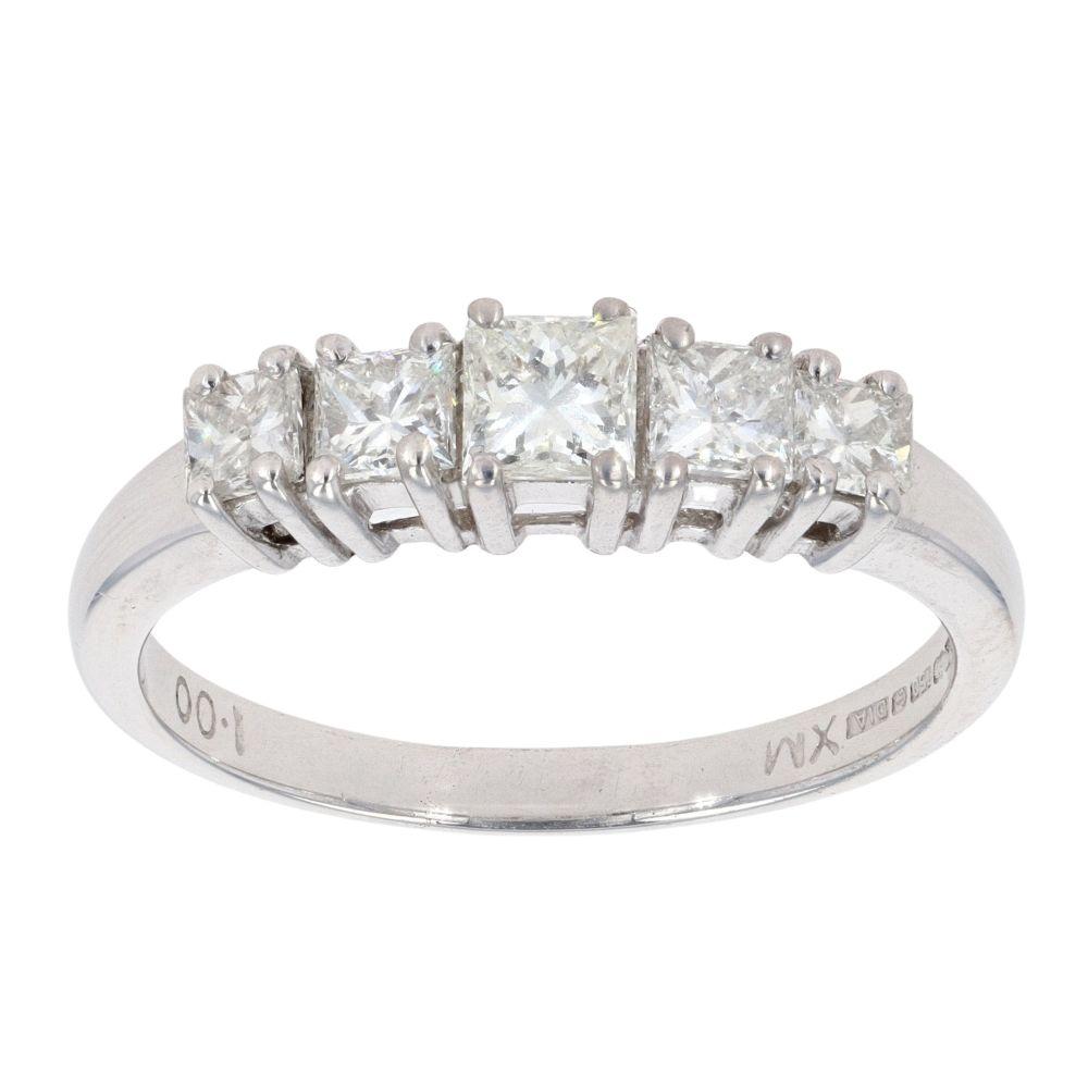 18ct White Gold 1.00ct Princess Cut Diamond Eternity Ring