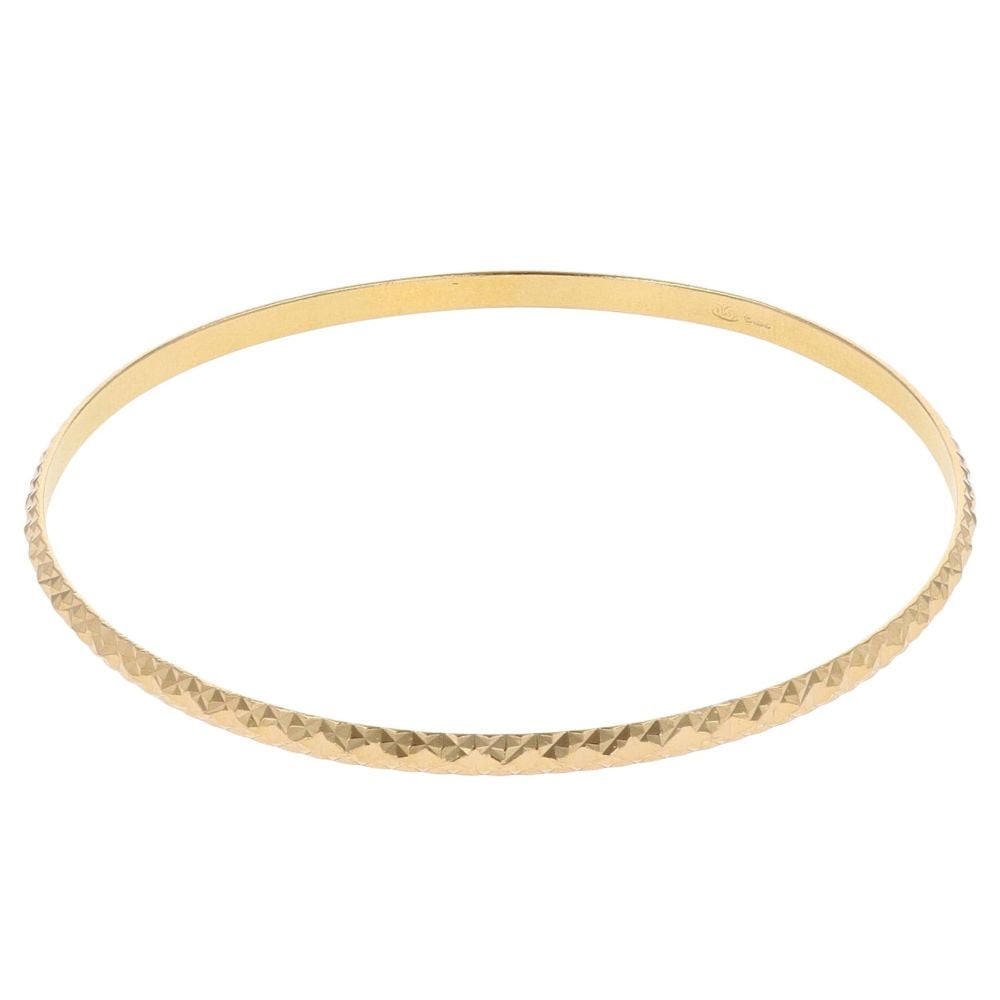 18ct Yellow Gold Patterned Bangle