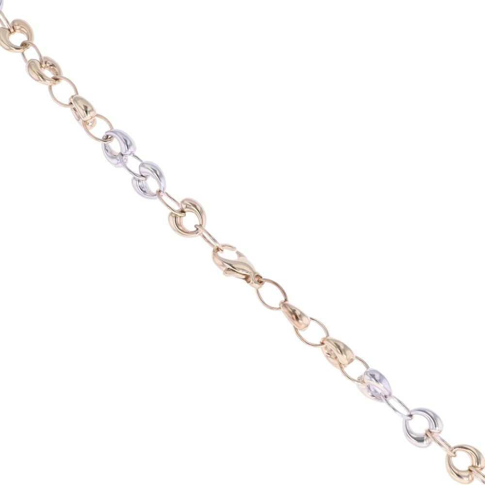 9ct Yellow And White Gold Fancy Chain 18"