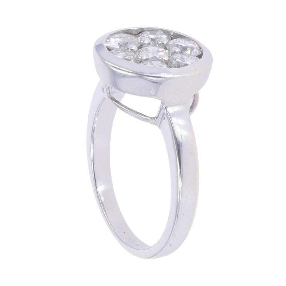 9ct White Gold 1.75ct Brilliant Cut Diamond Cluster Ring