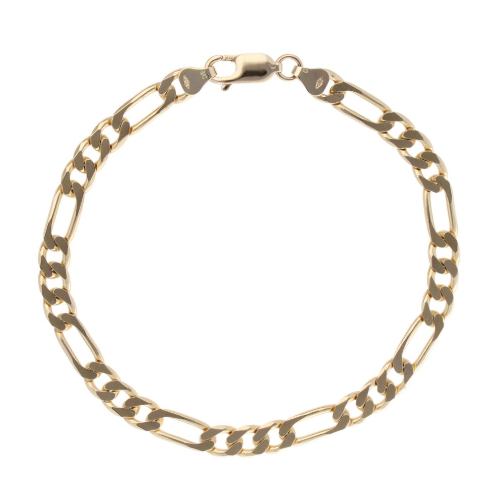 9ct Yellow Gold Figaro Bracelet 8" Ramsdens Jewellery