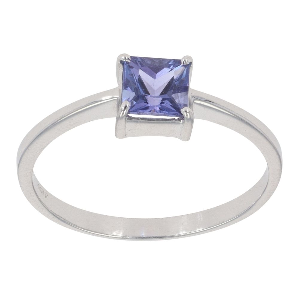 14ct White Gold Tanzanite Solitaire Ring