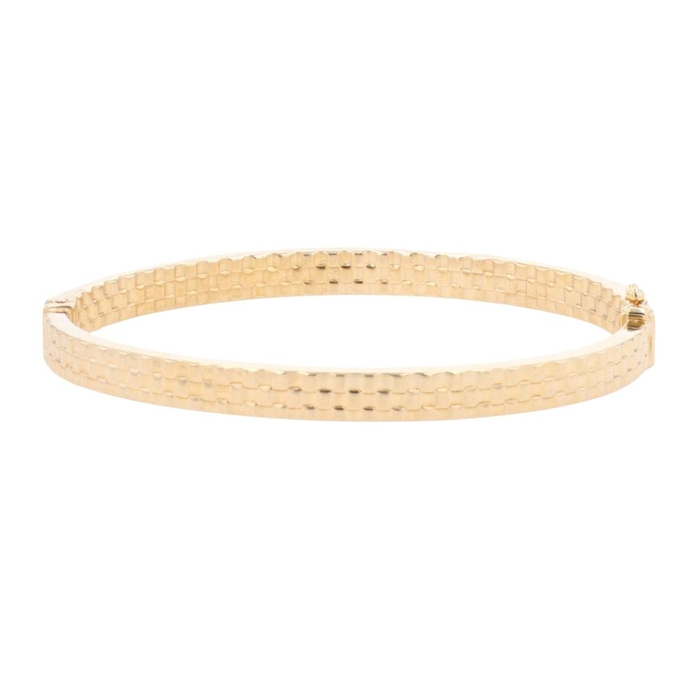 9ct Yellow Gold Patterned Hinged Bangle