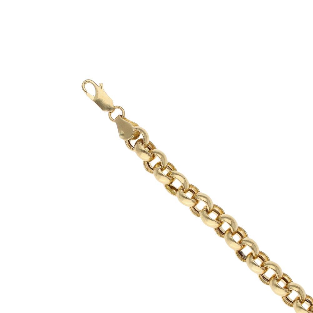 18ct Yellow Gold Belcher Bracelet 8"