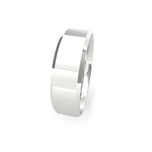 Platinum 6mm Soft Chamfered Edge Wedding Band