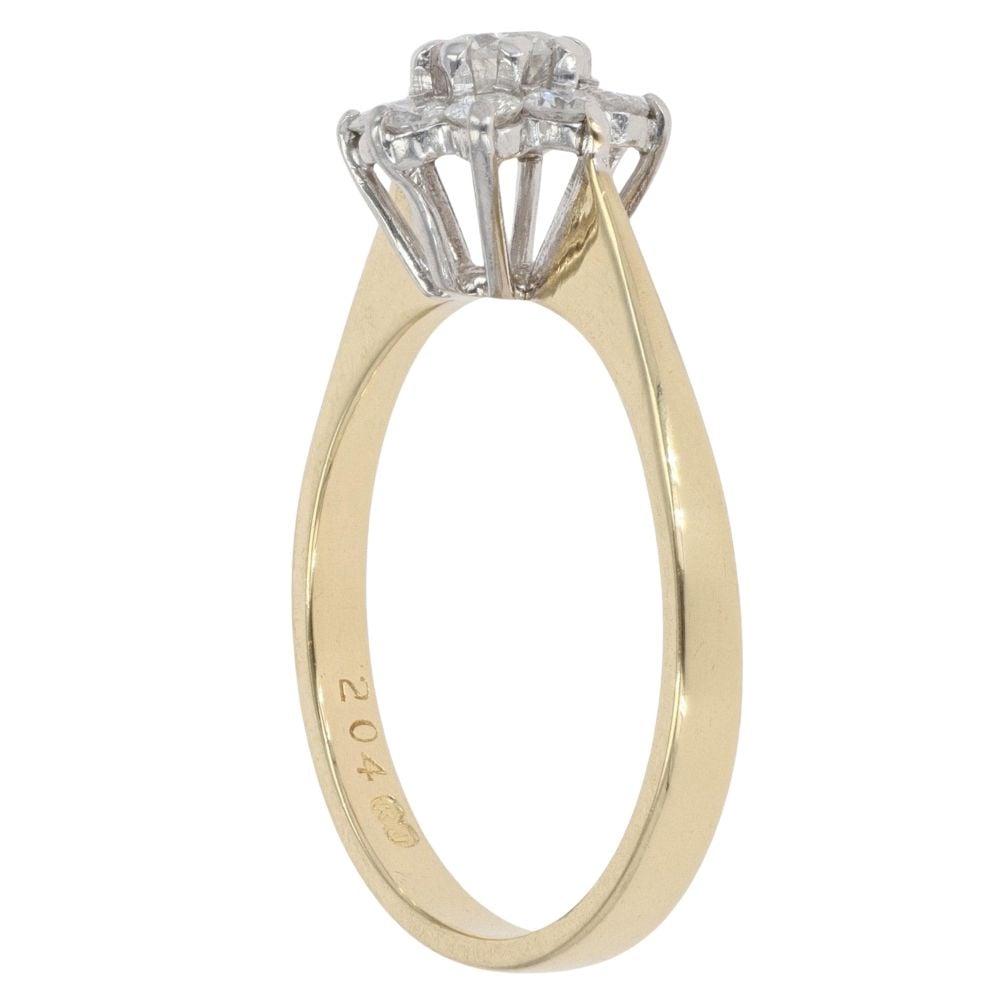 18ct Yellow Gold 0.60ct Brilliant Cut Diamond Cluster Ring