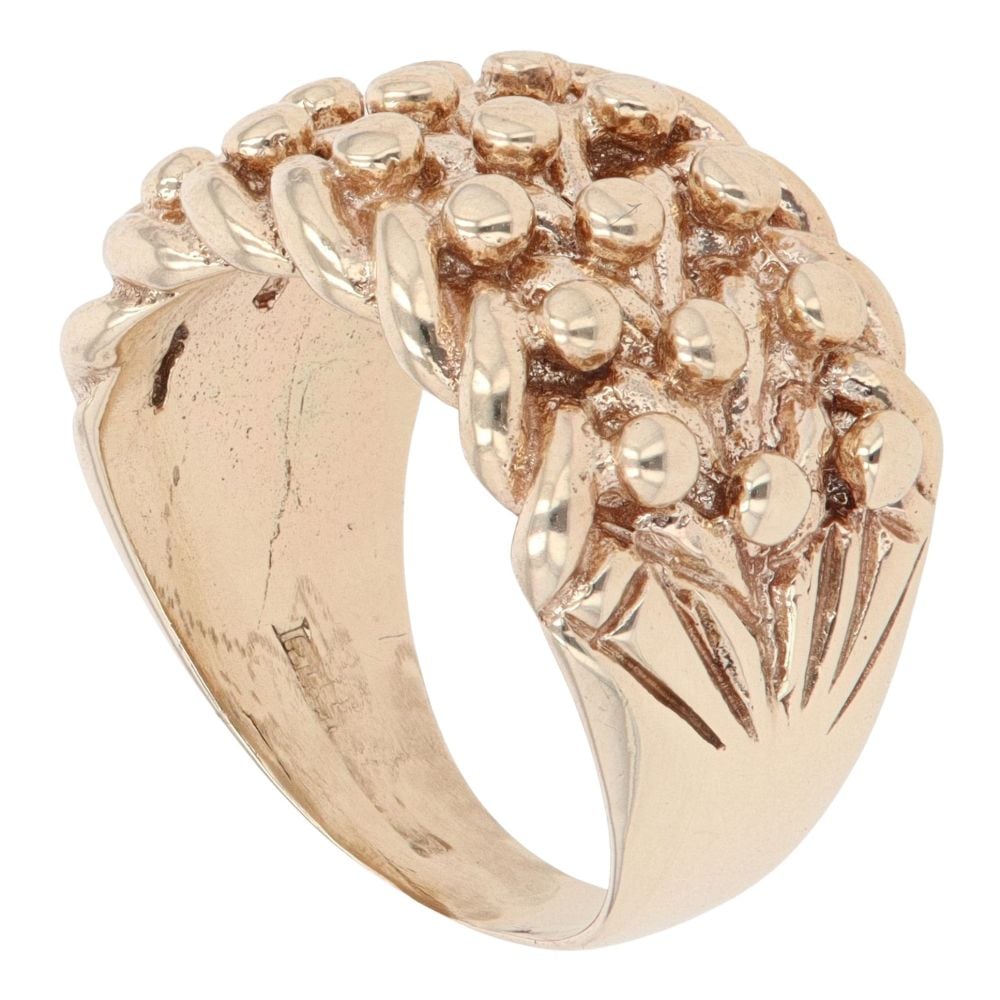 9ct Yellow Gold Three Row Keeper Ring