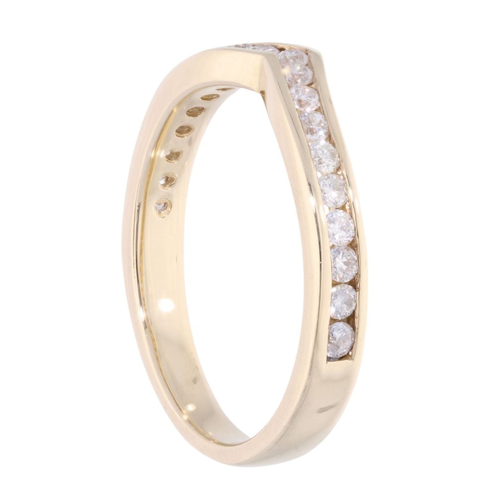 9ct Yellow Gold 0.40ct Diamond Wishbone Ring