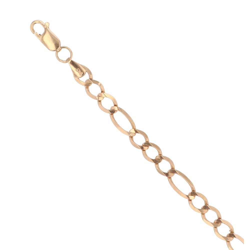 9ct Yellow Gold Figaro Bracelet 8"