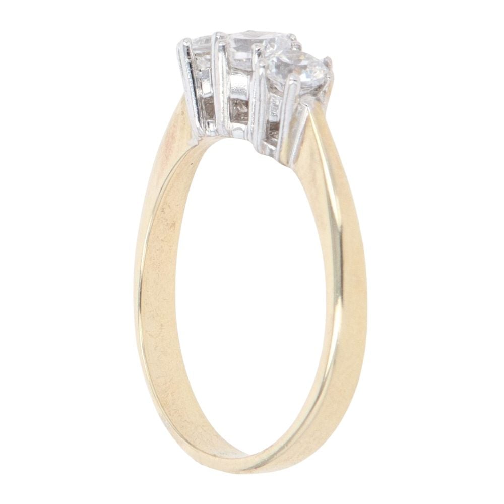 9ct Yellow Gold Cubic Zirconia Three Stone Ring