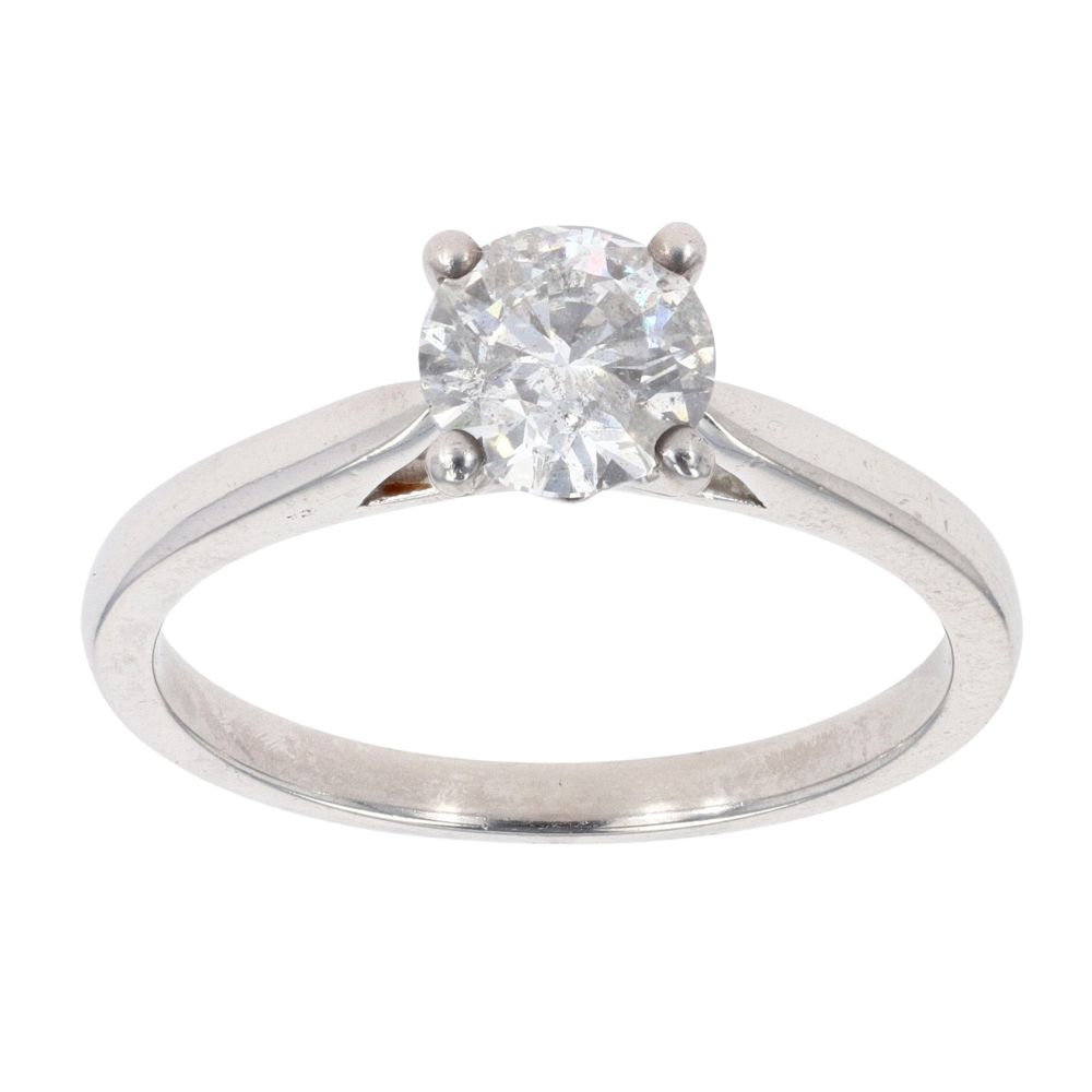 A fine platinum Solitaire Diamond Ring