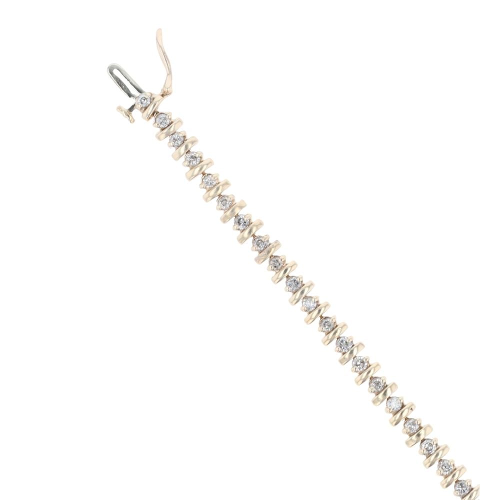 9ct Yellow Gold 2.00ct Brilliant Cut Diamond Bracelet 7.5"