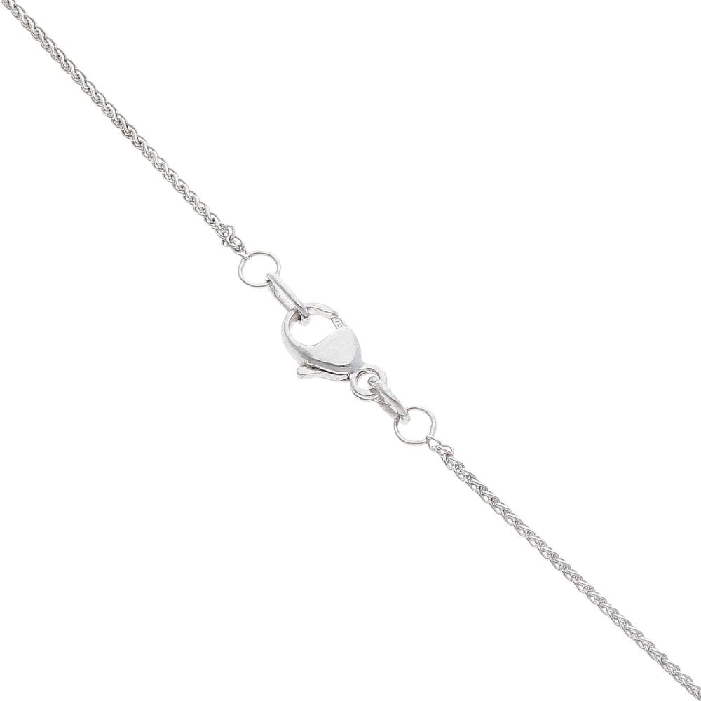 18ct White Gold 0.52ct Brilliant Cut Diamond Cluster Pendant And Chain 16"