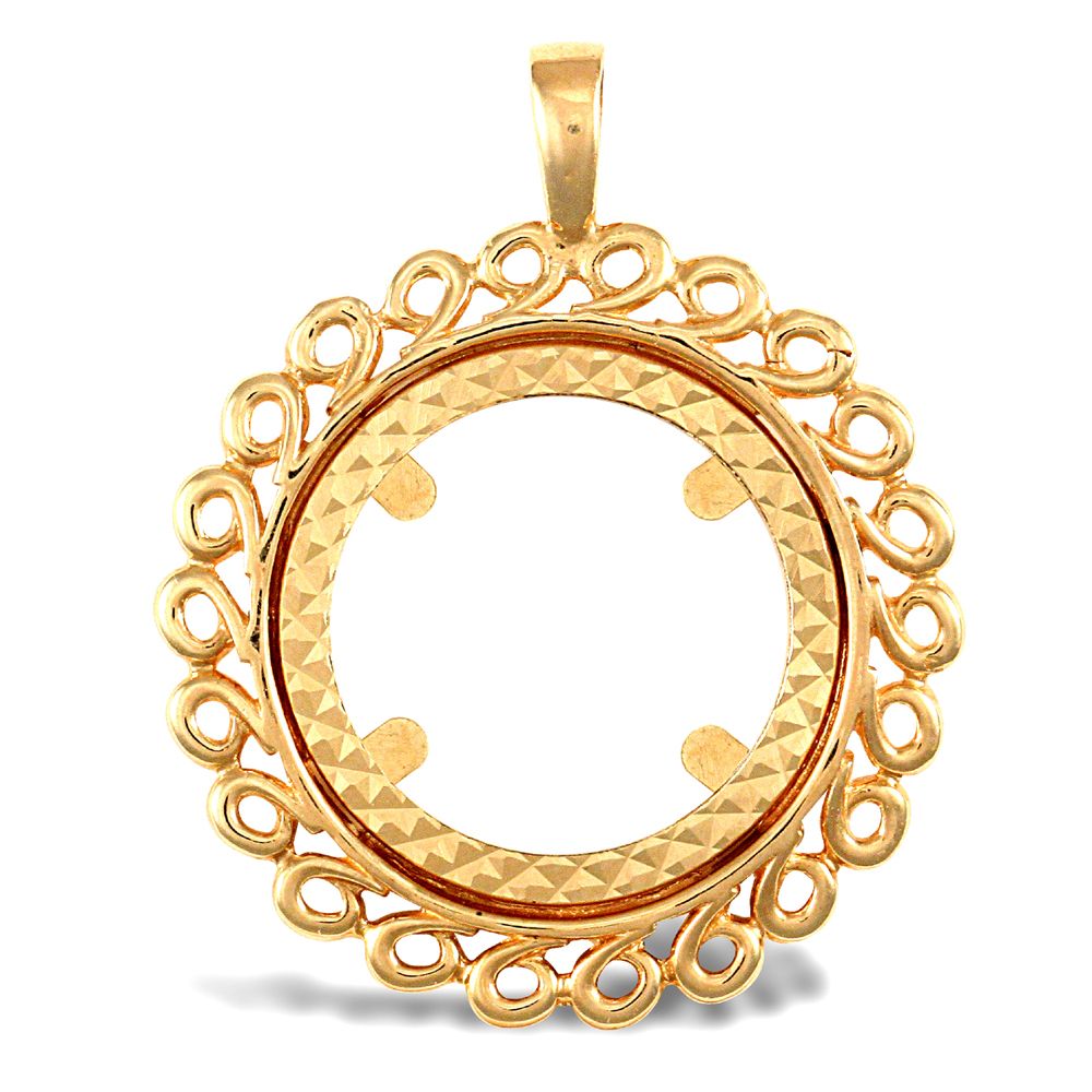 9ct Yellow Gold Full Sovereign Pendant Mount - Loops Edge RAMSJSP008-F ...