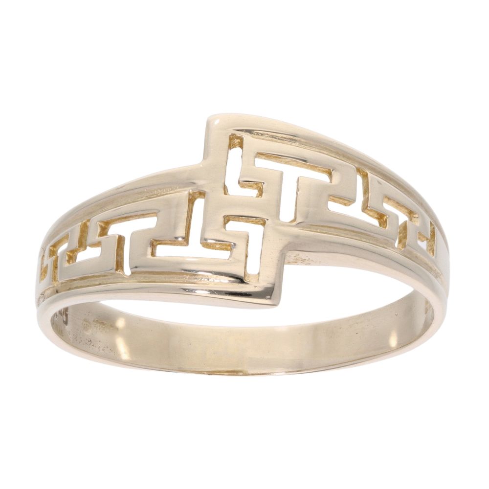 14ct Yellow Gold Greek Key Ring Ramsdens Jewellery