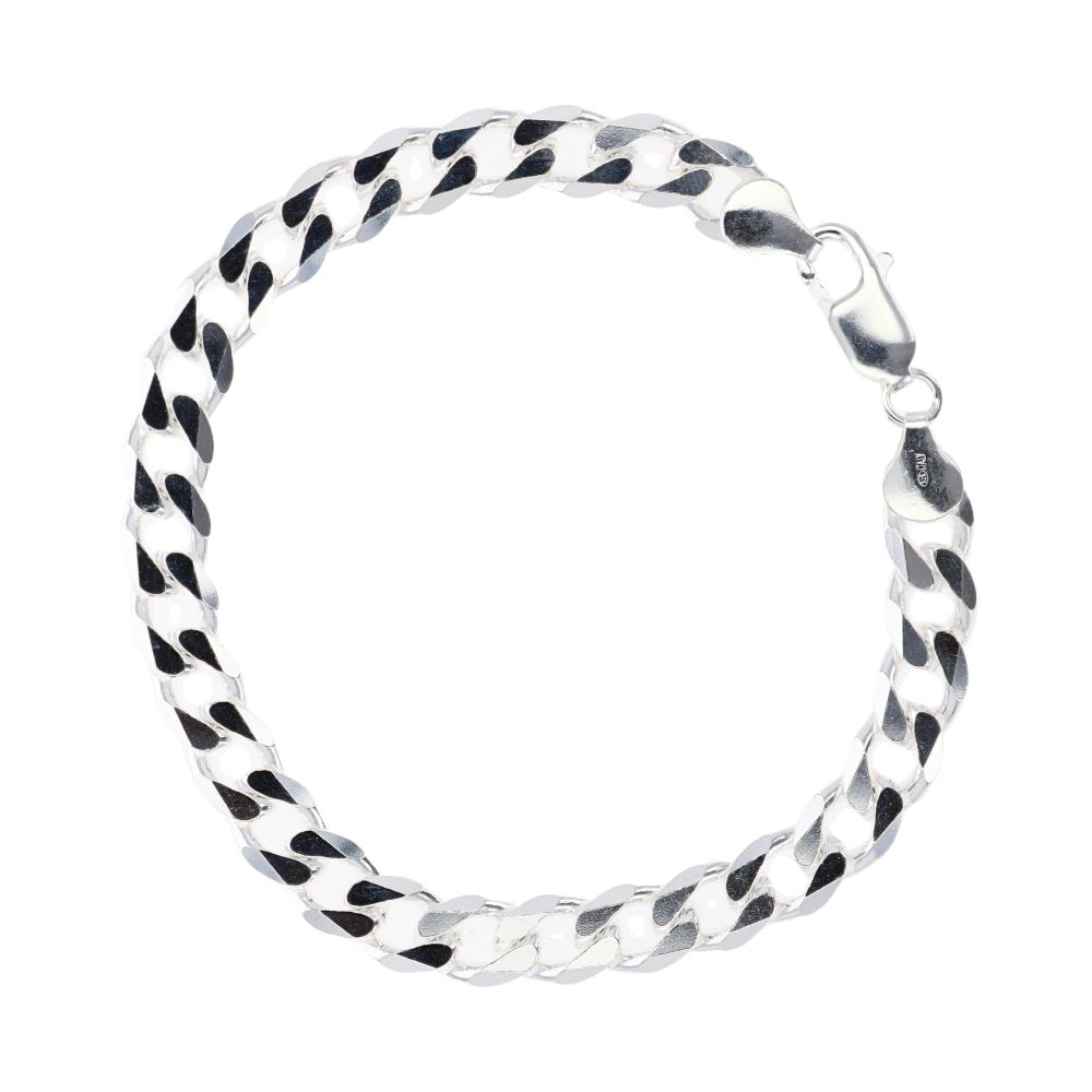 Silver Curb 8.5" Bracelet by Icesia