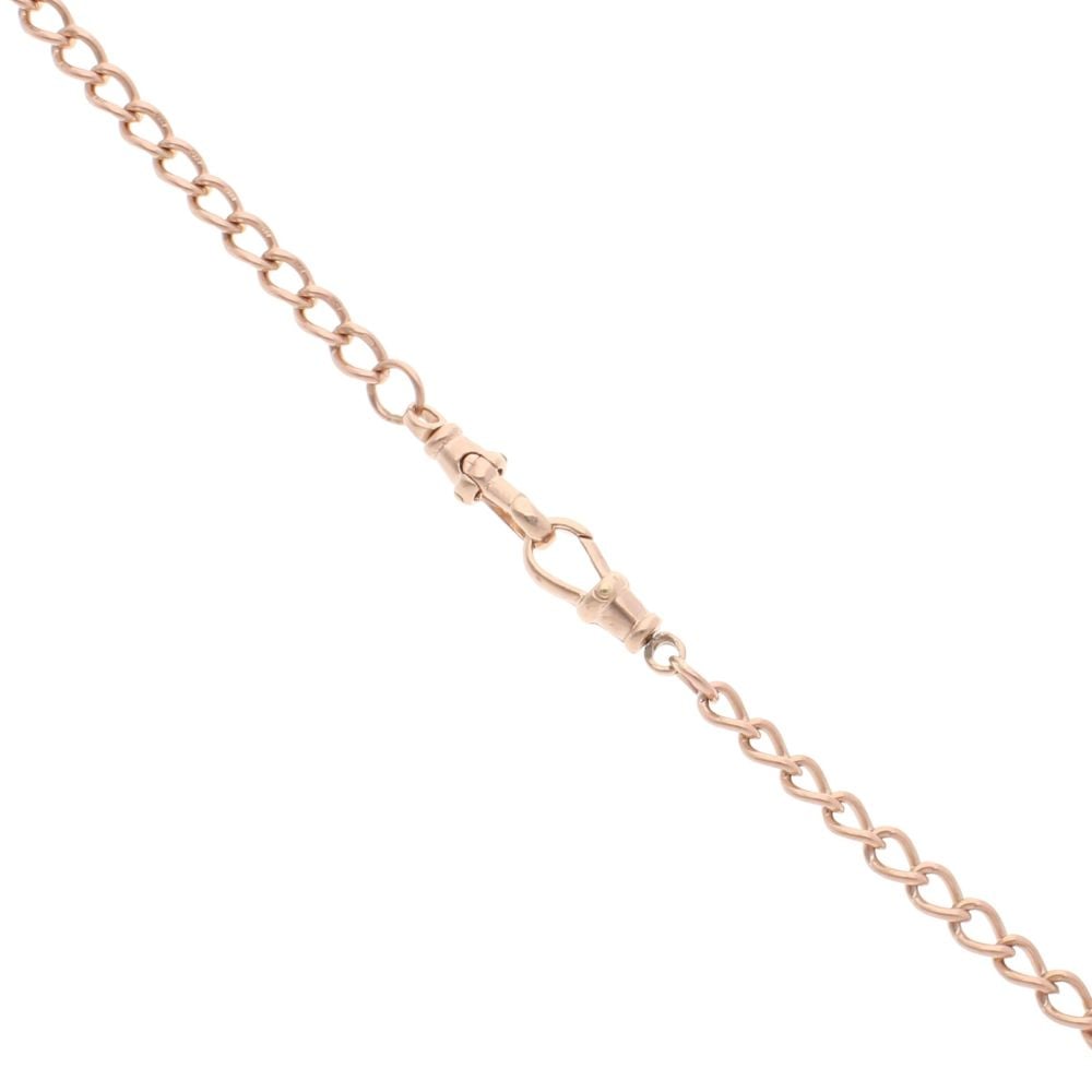 9ct Rose Gold Crest Pendant And T-Bar Chain 22"