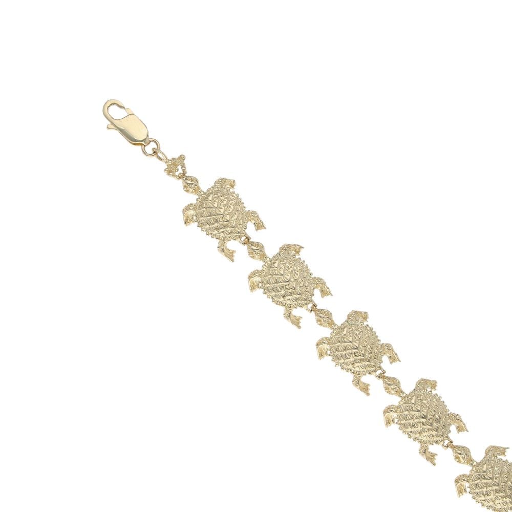 14ct Yellow Gold Turtle Bracelet 7"