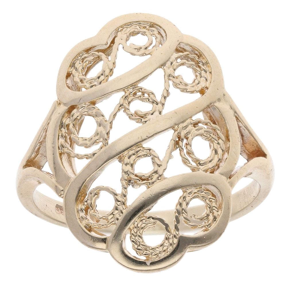 9ct Yellow Gold Patterned Fancy Ring