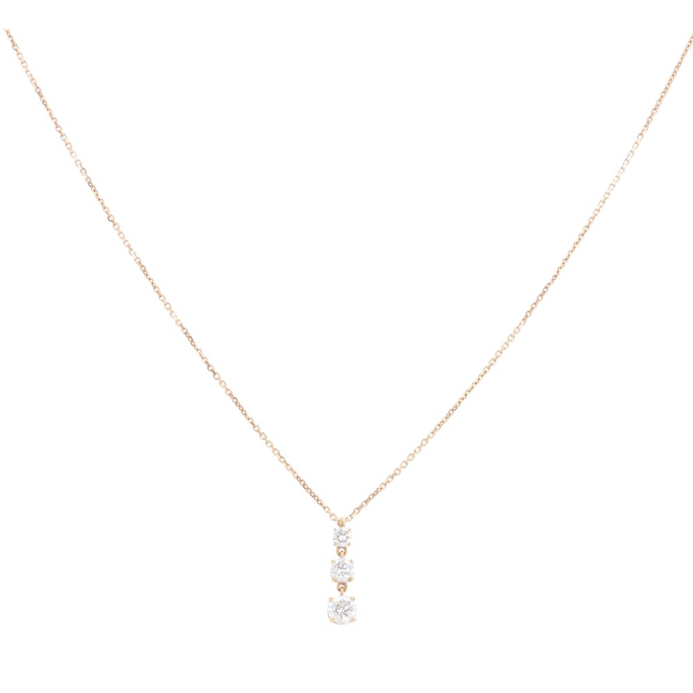 18ct Yellow Gold 0.45ct Brilliant Cut Diamond Trilogy Pendant And Chain 18"