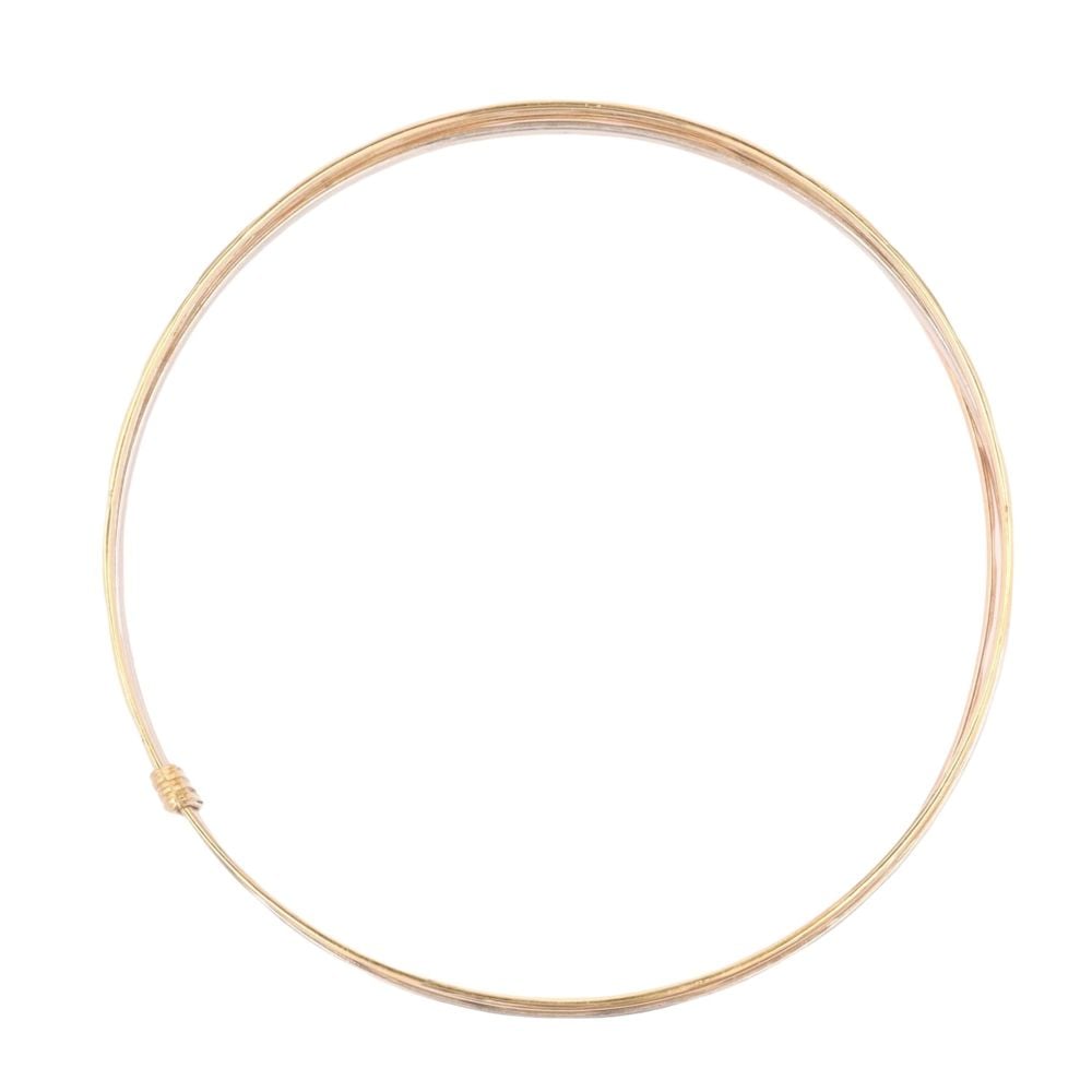 18ct Yellow, White And Rose Gold Patterned Bangle