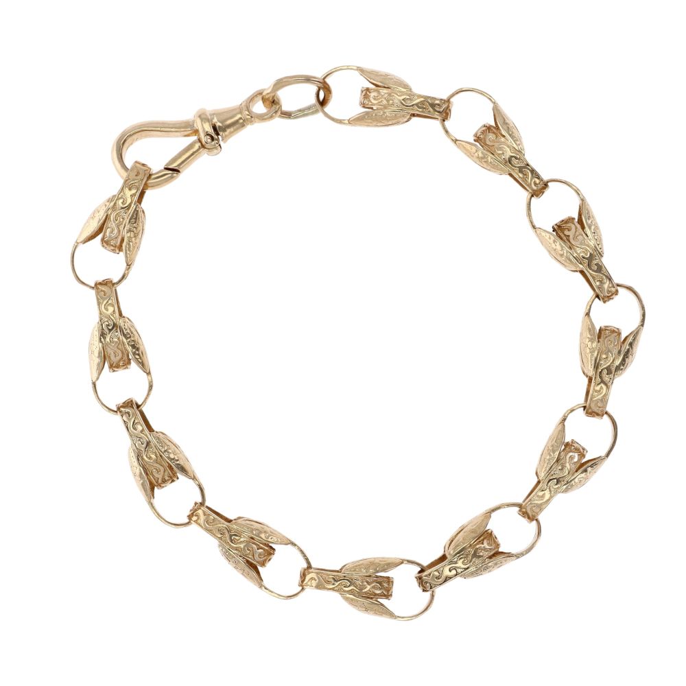 9ct Yellow Gold Tulip Bracelet 8" Ramsdens Jewellery
