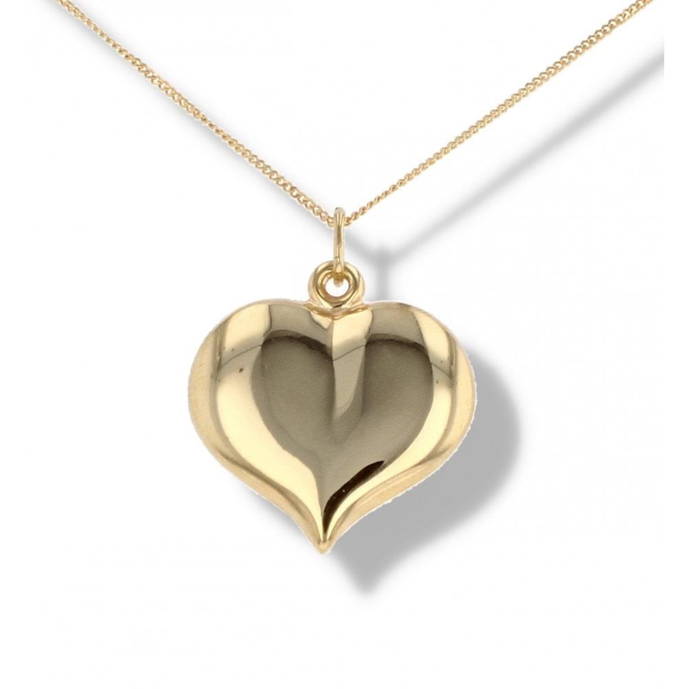 9ct Yellow Gold Heart Pendant And Chain RAMS8550000089 Ramsdens Jewellery
