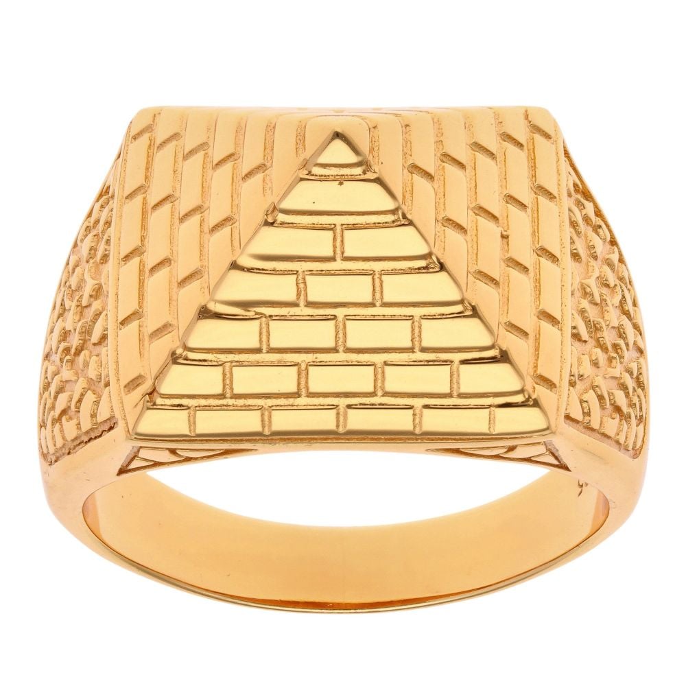 Silver Gold Plated Pyramid Ring