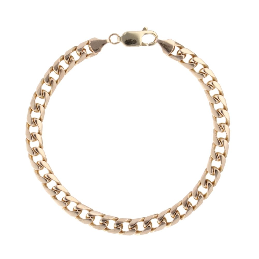 9ct Yellow Gold Curb Bracelet 9"