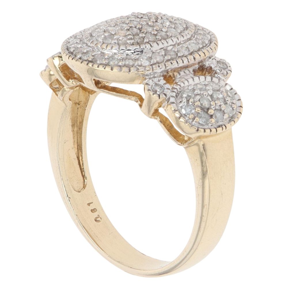 9ct Yellow Gold 0.61ct Brilliant Cut Diamond Cluster Ring