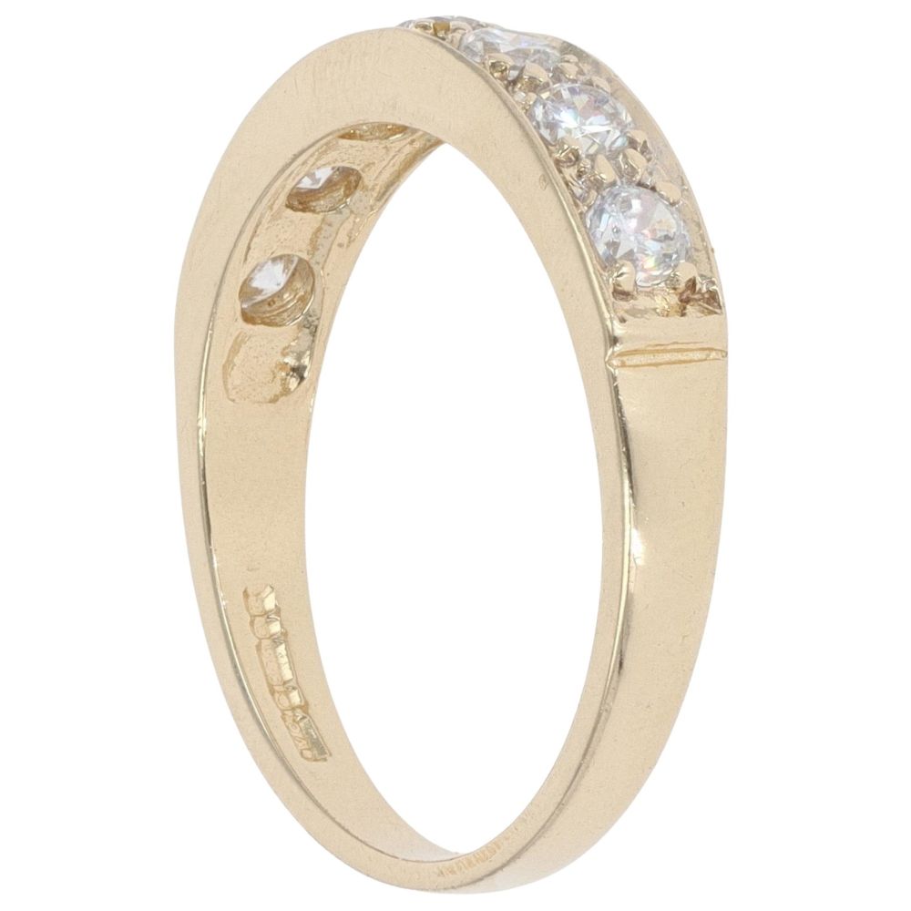14ct Yellow Gold Cubic Zirconia Half Eternity Ring