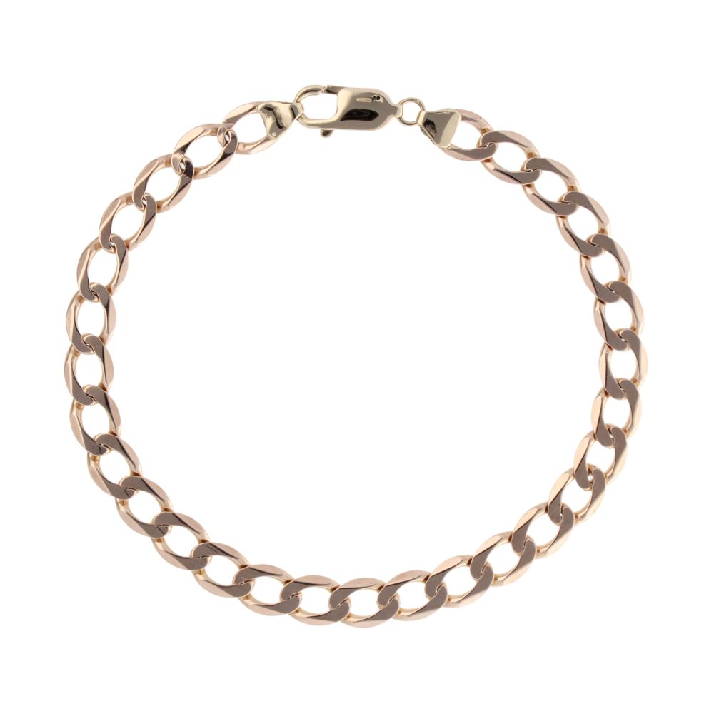 9ct Yellow Gold Curb Bracelet 9" Ramsdens Jewellery