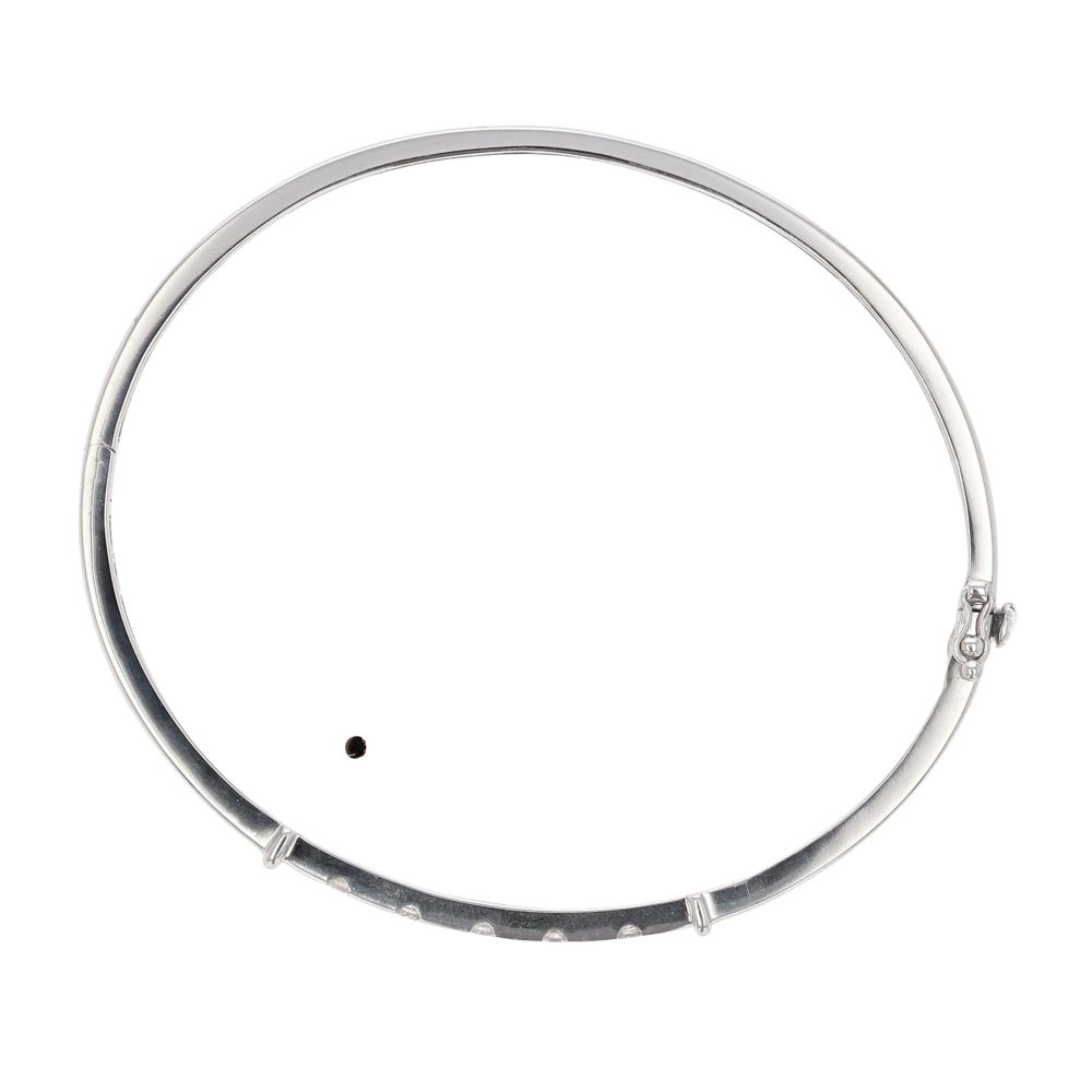9ct White Gold 0.15ct Diamond Hinged Bangle RAMS995338028001 Ramsdens
