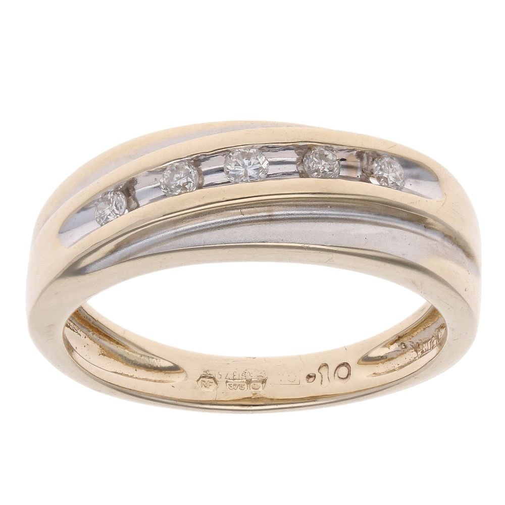 9ct Yellow Gold 0.10ct Diamond Crossover Ring