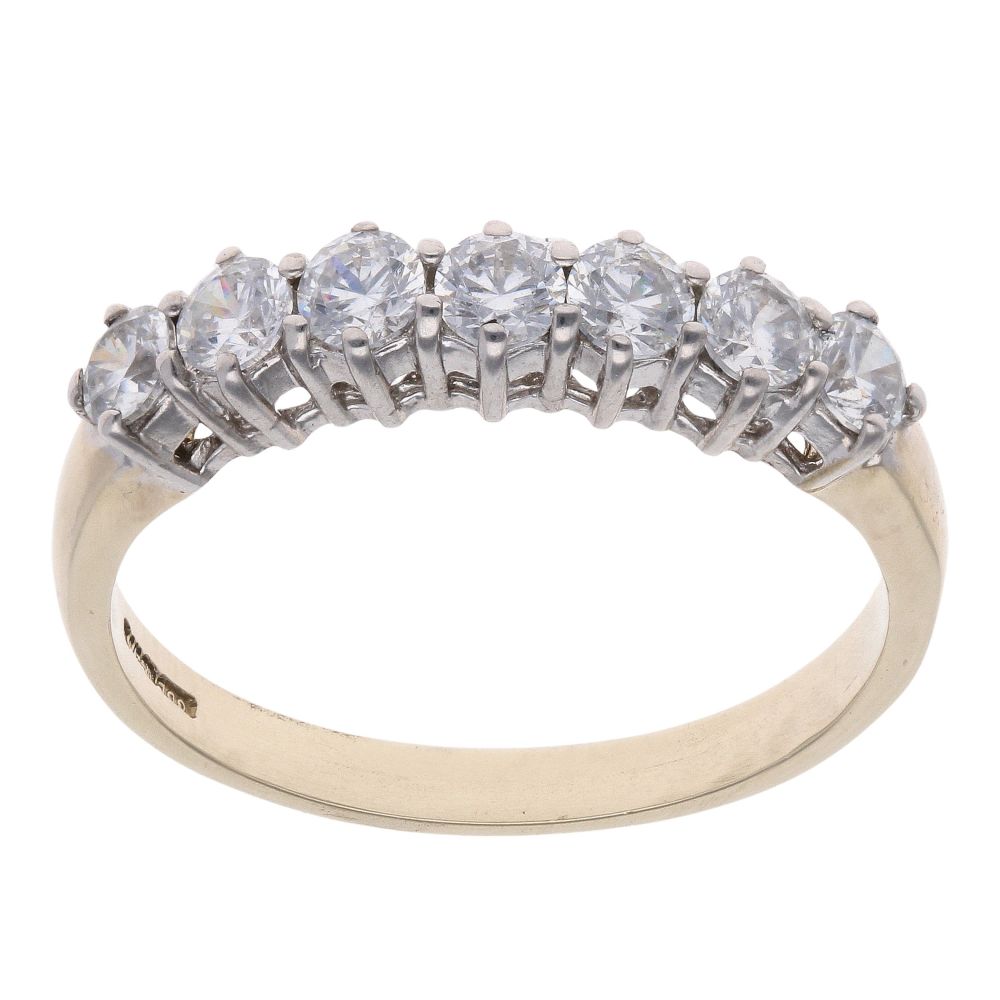 9ct Yellow Gold Cubic Zirconia Half Eternity Ring