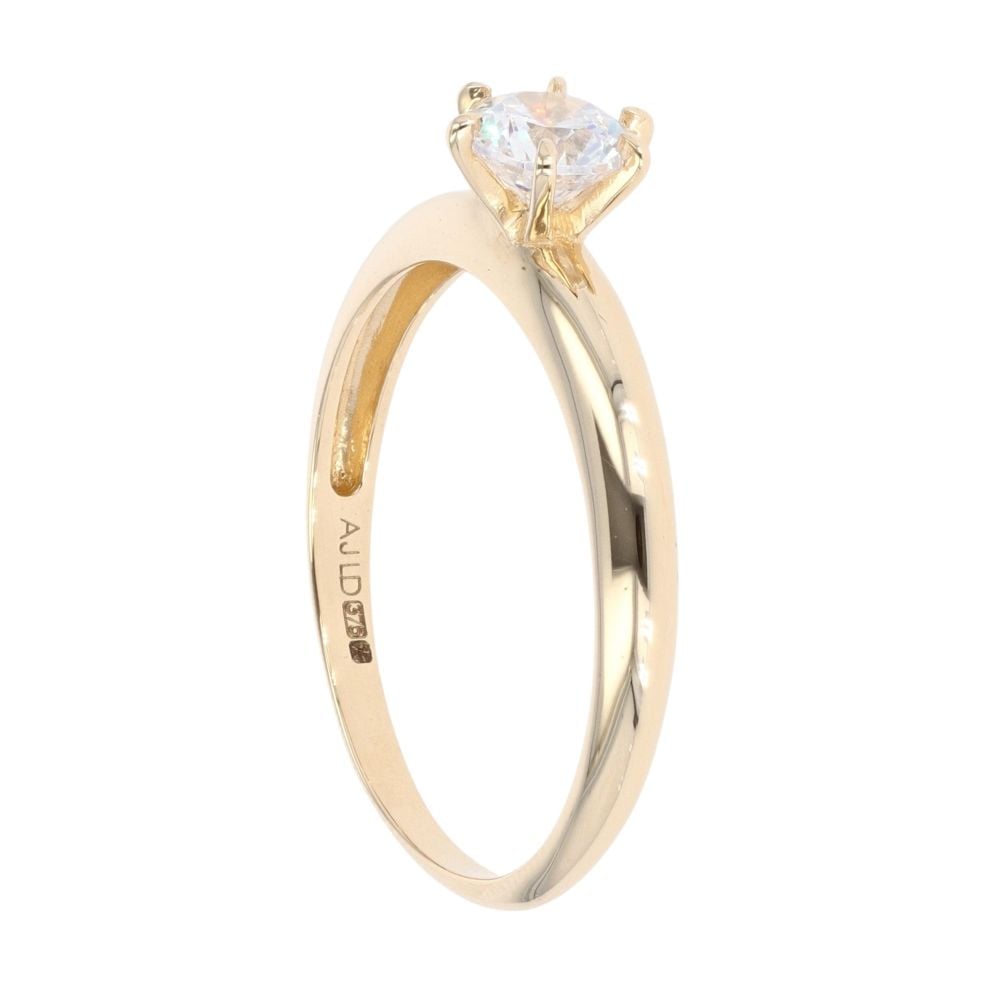 9ct Yellow Gold Cubic Zirconia Single Stone Ring
