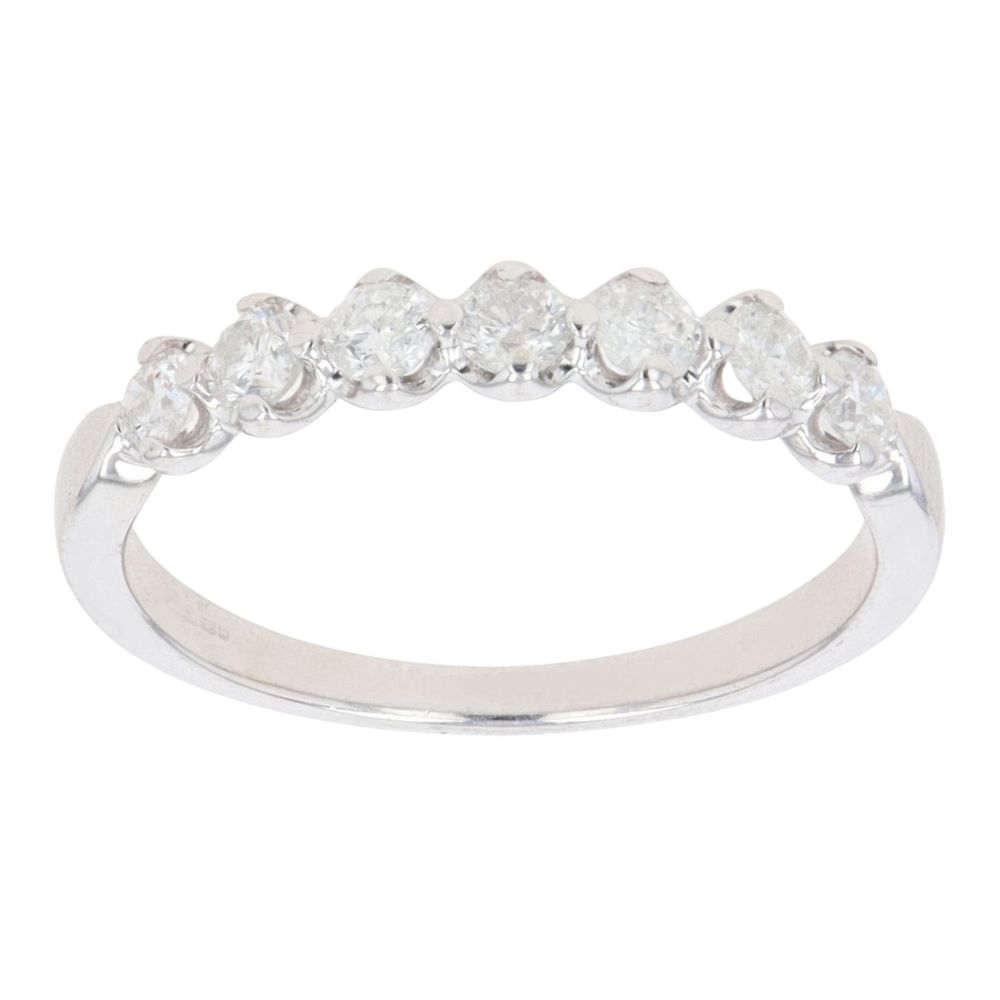 9ct White Gold 0.50ct Brilliant Cut Diamond Half Eternity Ring