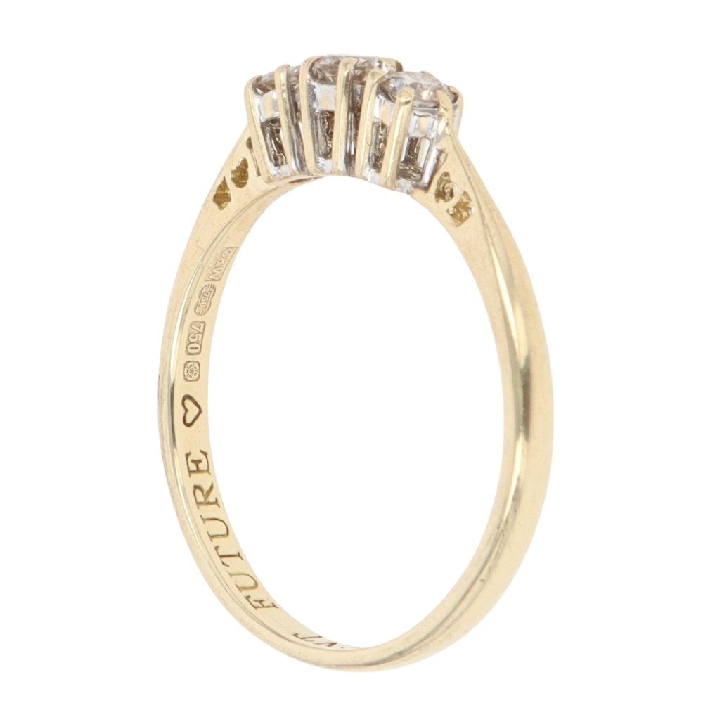18ct Yellow Gold 0.30ct Brilliant Cut Diamond Trilogy Ring