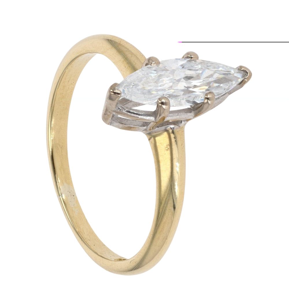 18ct Yellow Gold 0.70ct Marquise Diamond Solitaire Ring