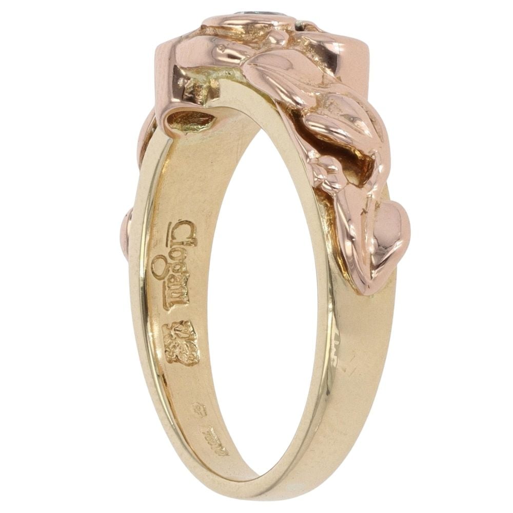 9ct Yellow And Rose Gold 0.30ct Diamond Trilogy Windsor Clogau Ring