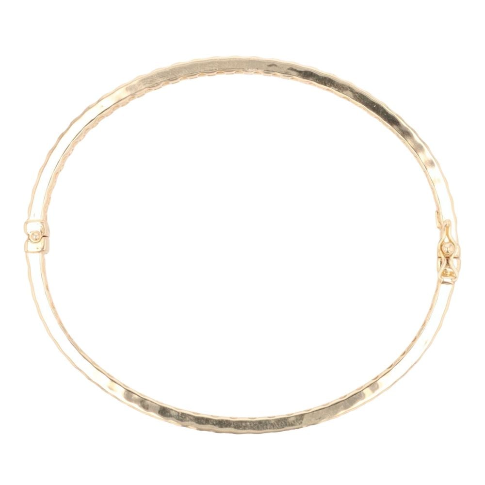 9ct Yellow Gold Patterned Hinged Bangle