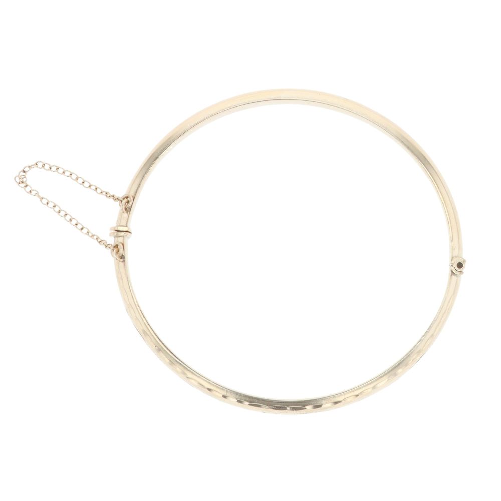 9ct Yellow Gold Patterned Hinged Bangle