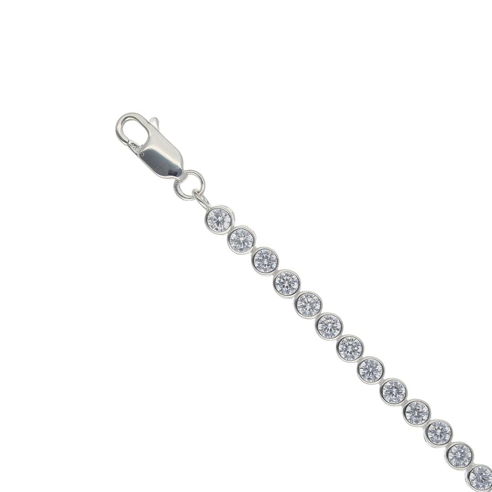 Silver Cubic Zirconia Tennis Bracelet 7" by Icesia